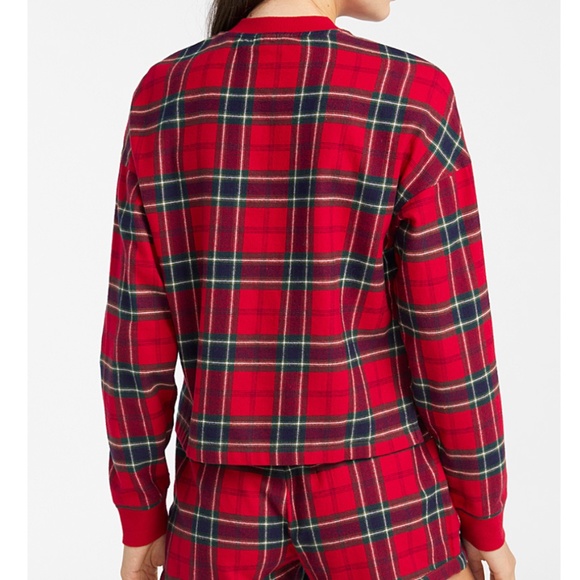 Red tartan organic cotton cabin lounge check shirt NWT - Picture 14 of 14